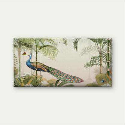 Vintage Peacock Tropical Bird Wall Art Canvas Office Home Room Framed 120x60cm