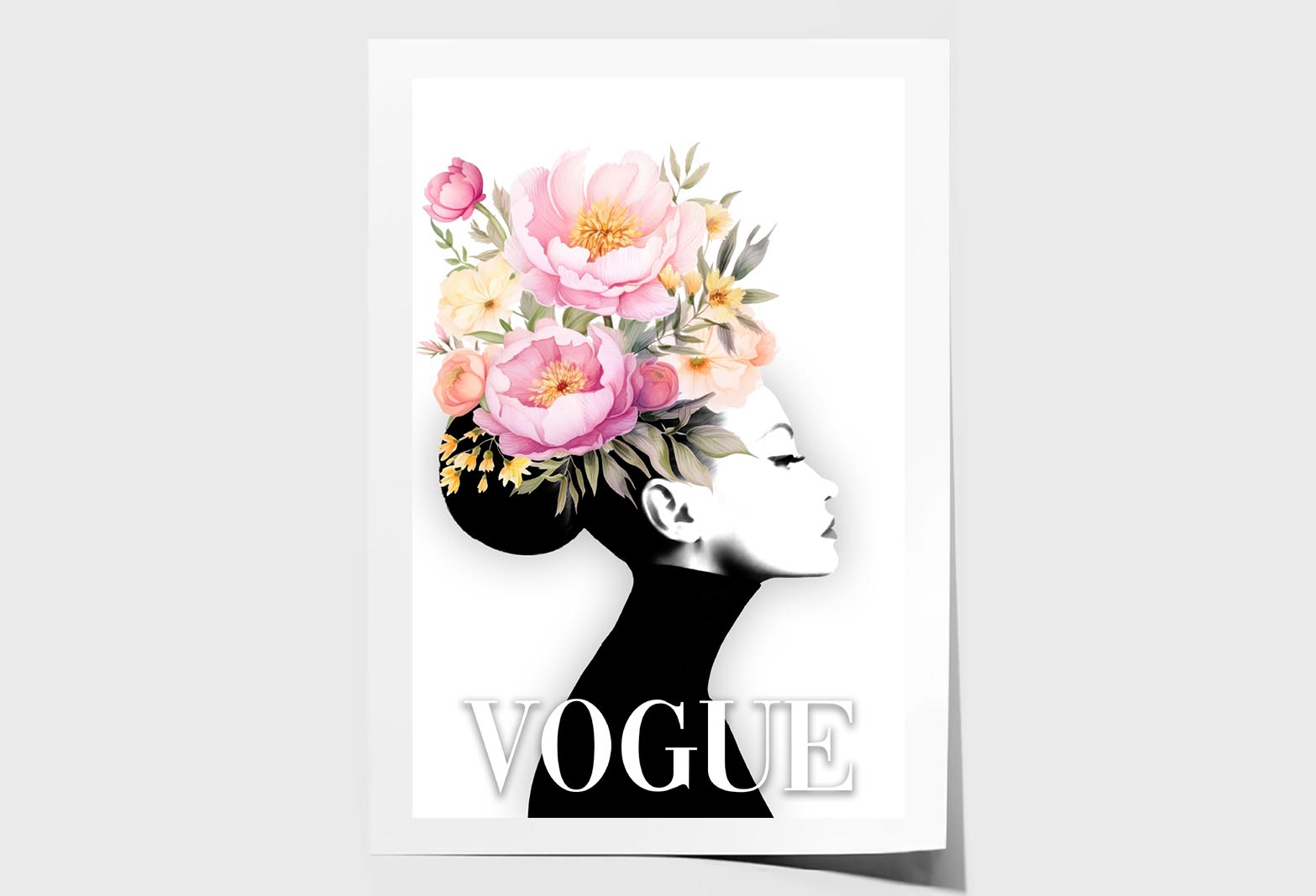 Fashion Girl with Flowers Wall Art Limited Edition High Quality Print Unframed Roll Canvas None