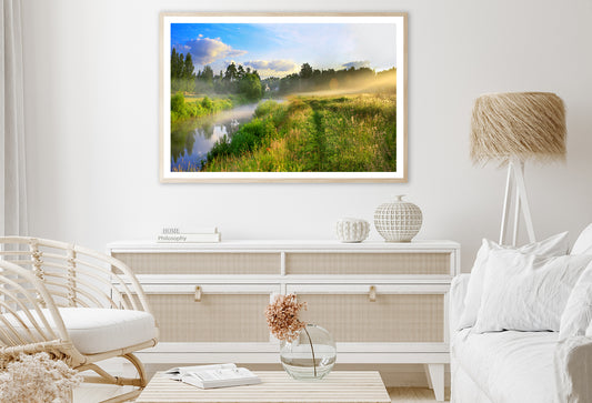 Sunrise, Fog and the River Home Decor Premium Quality Poster Print Choose Your Sizes