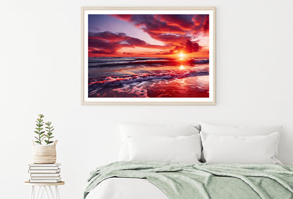 Sunset over a Beach with Sky Home Decor Premium Quality Poster Print Choose Your Sizes