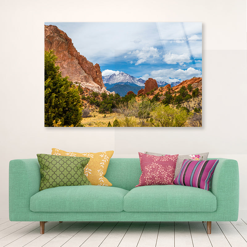 Pikes Peak Garden of The Gods USA Acrylic Glass Print Tempered Glass Wall Art 100% Made in Australia Ready to Hang