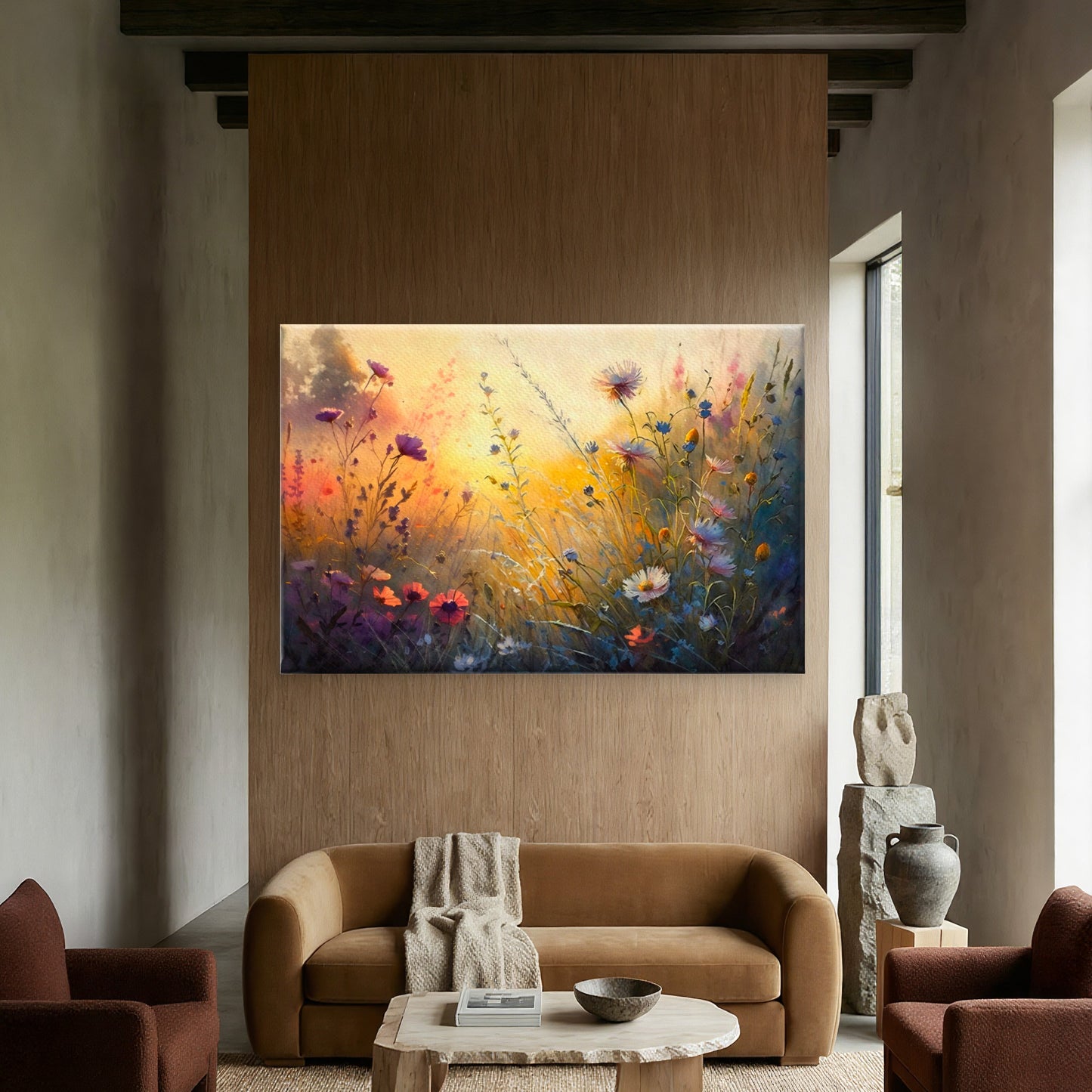 Sunlit Wildflower Meadow Wall Art Decor 100% Australian Made - Bella Home Decor