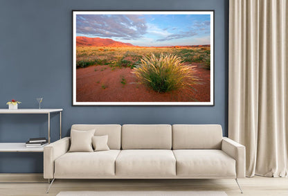 Grassland Landscape with Mountains Home Decor Premium Quality Poster Print Choose Your Sizes