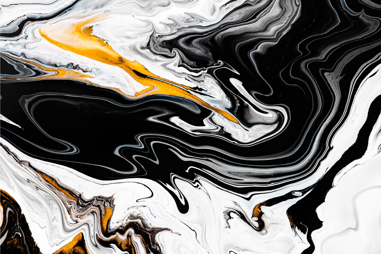 Abstract White Black Yellow Marble Texture Background Acrylic Glass Print Tempered Glass Wall Art 100% Made in Australia Ready to Hang