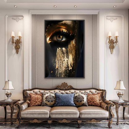 Black and Golden Female Eye Fashion Home Decor Premium Quality Poster Print Choose Your Sizes