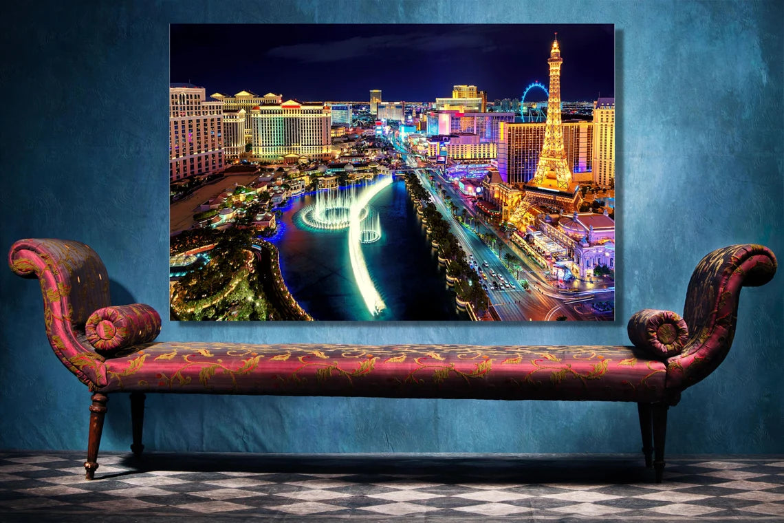 Las Vegas Cityscape UV Direct Aluminum Print Australian Made Quality