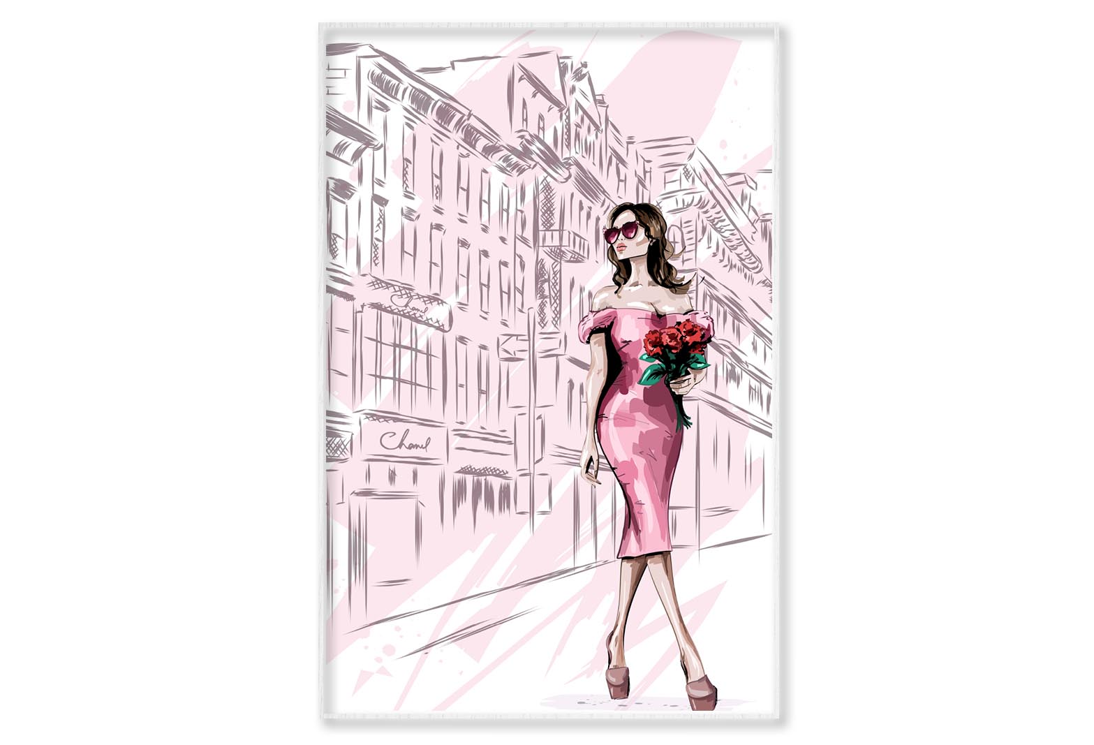 Elegant Fashion Store Art Wall Art Limited Edition High Quality Print Canvas Box Framed White