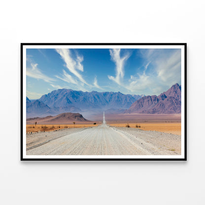 Gravel Road with Mountains in Namibia Home Decor Premium Quality Poster Print Choose Your Sizes