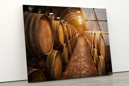 Wine Barrels Row UV Direct Aluminum Print Australian Made Quality