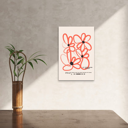 Red Floral Sunday Quote Gift 60x90cm Metal Print Ready to Hang