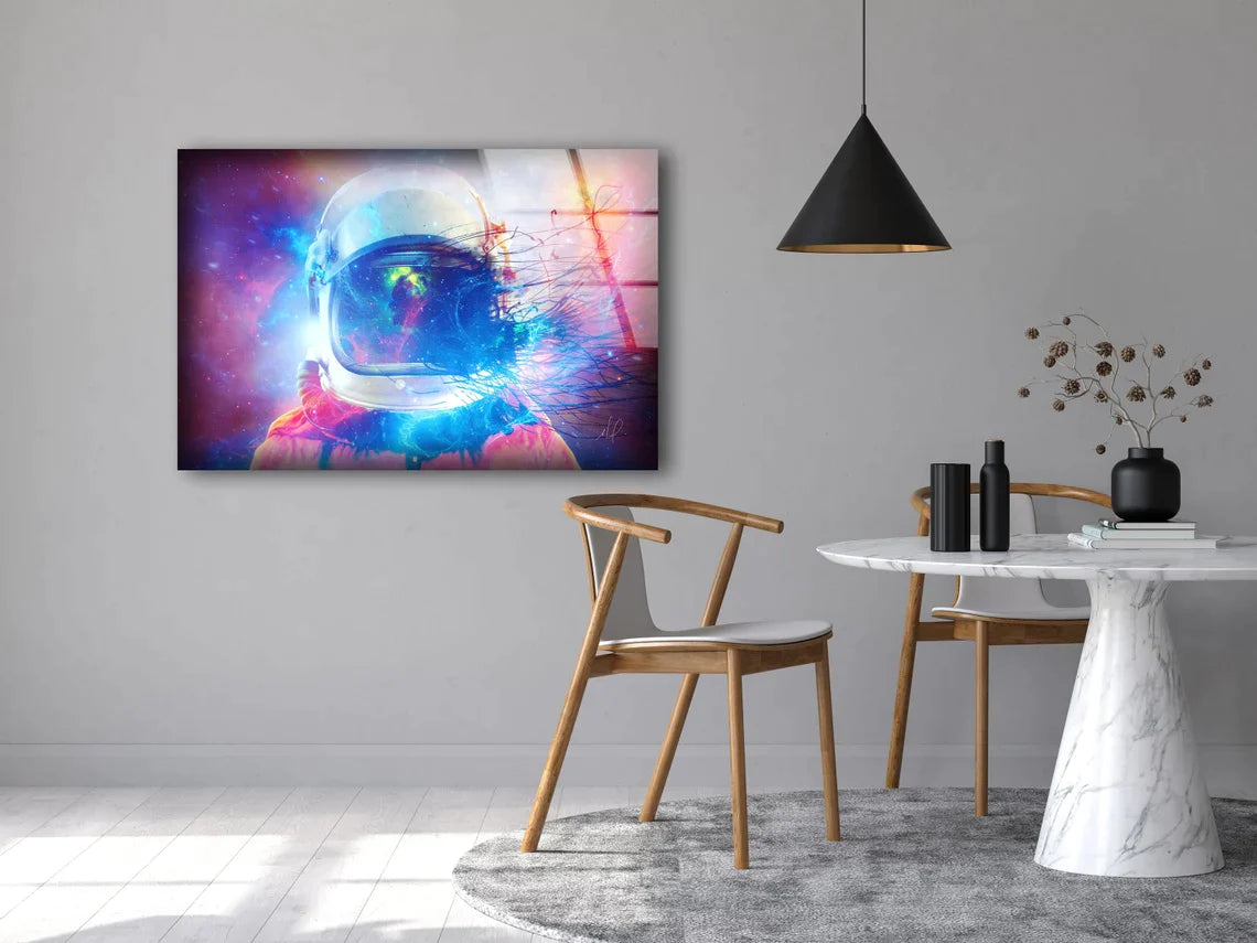 Astronaut Abstract 3D UV Direct Aluminum Print Australian Made Quality