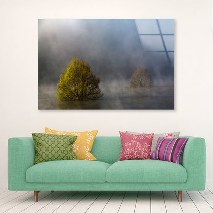 Fog during Autumn Floods with Clouds in the Sky Acrylic Glass Print Tempered Glass Wall Art 100% Made in Australia Ready to Hang