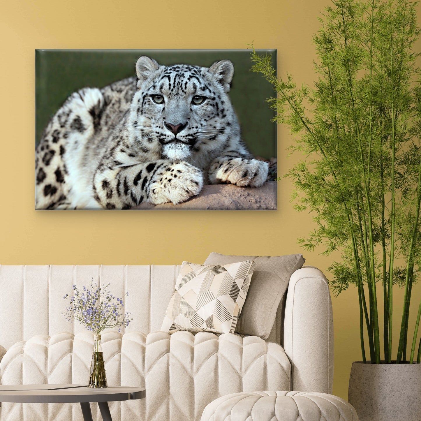 Central Asia Rare Snow Leopard Wall Art Decor 100% Australian Made