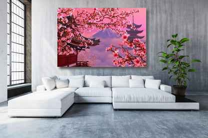 Mount Fuji Cherry Blossom UV Direct Aluminum Print Australian Made Quality