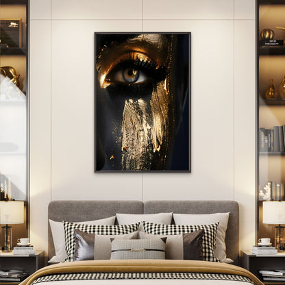 Black and Golden Female Eye Fashion Home Decor Premium Quality Poster Print Choose Your Sizes