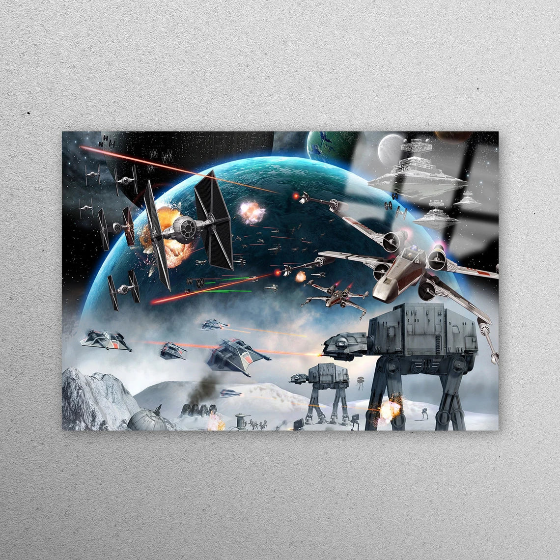 Star Wars Space Battle Acrylic Glass Print Tempered Glass Wall Art 100% Made in Australia Ready to Hang