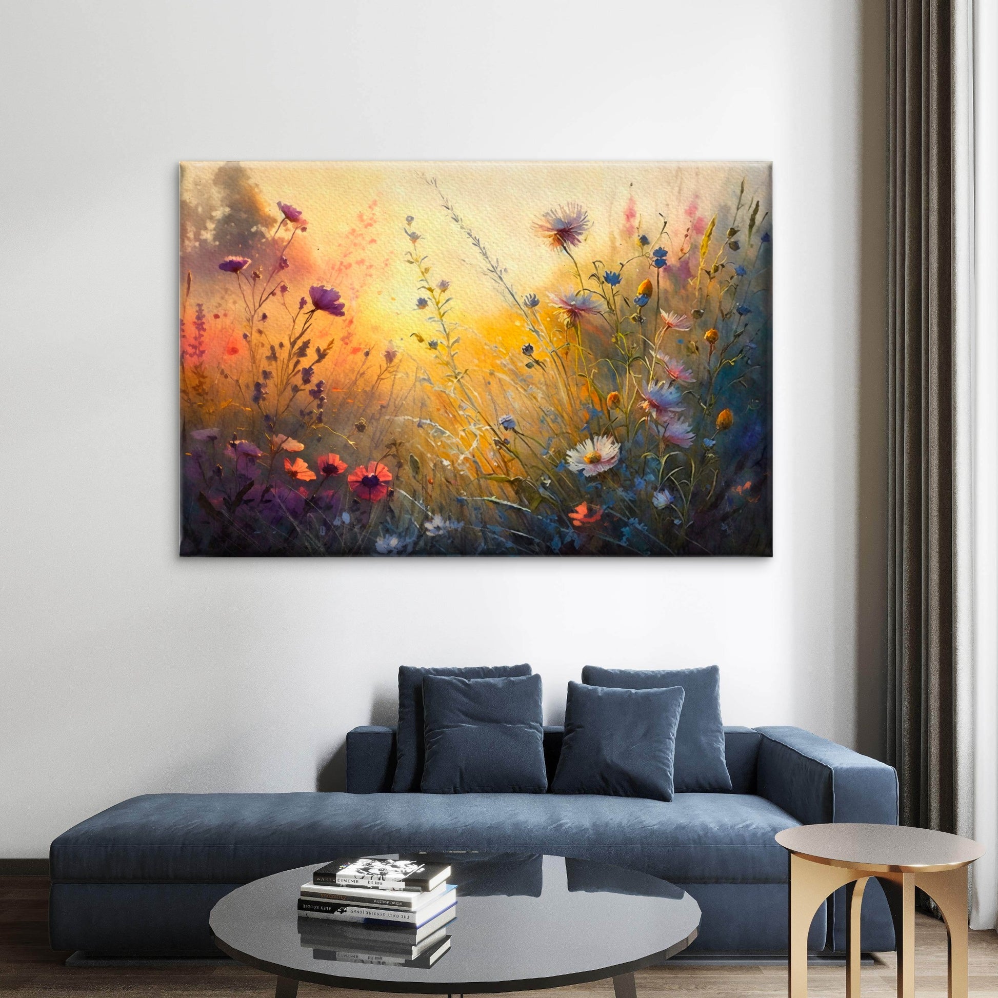 Sunlit Wildflower Meadow Wall Art Decor 100% Australian Made - Bella Home Decor