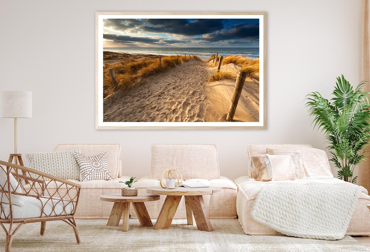 Sand Path to North Sea Beach, Holland Home Decor Premium Quality Poster Print Choose Your Sizes