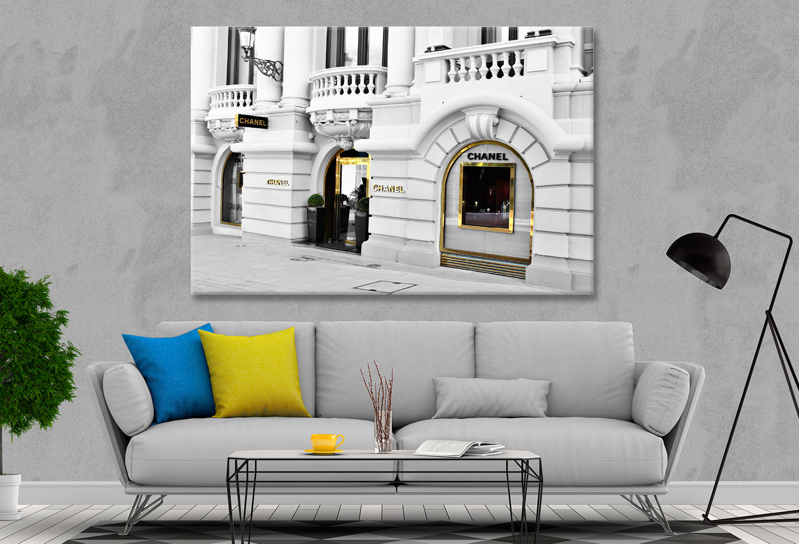 Black with Gold Luxury Fashion Store Print Canvas Ready to hang