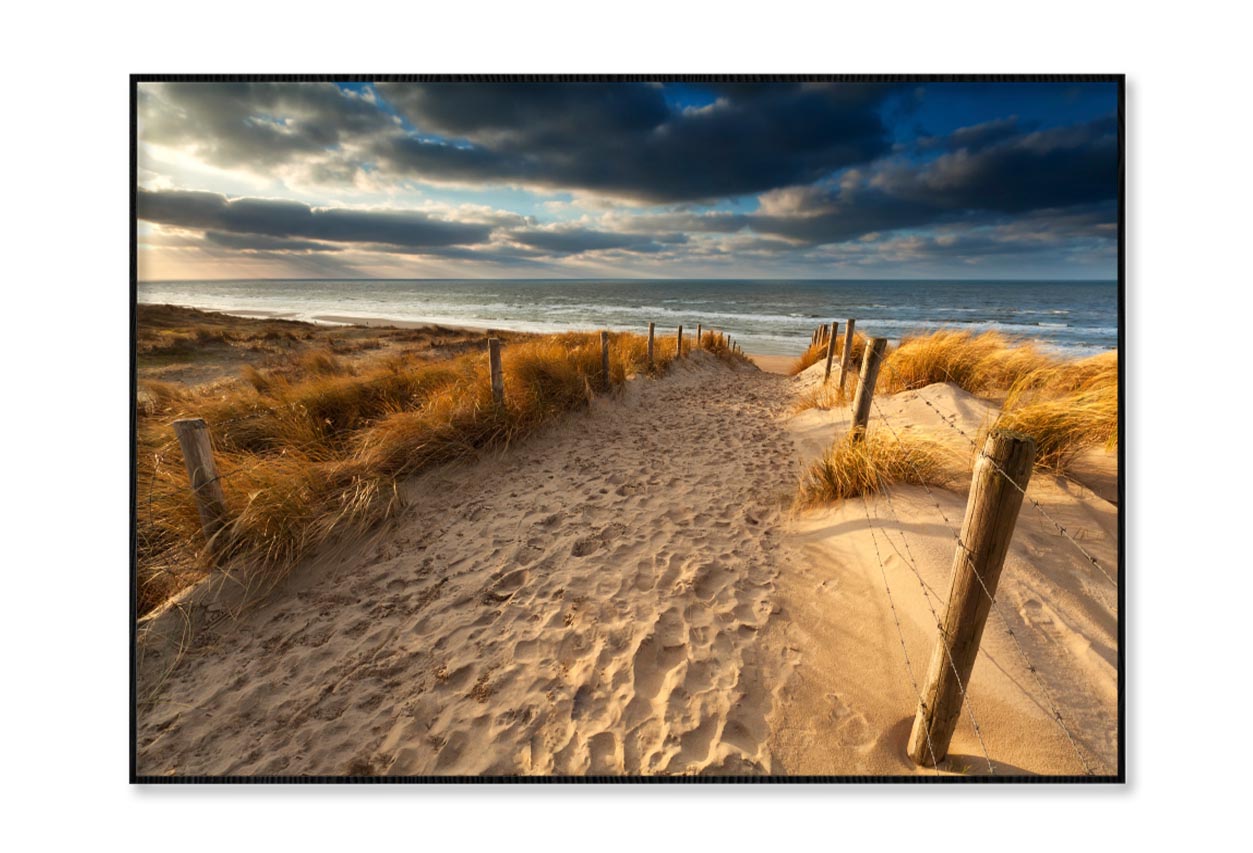 Sand Path to North Sea Beach, Holland Home Decor Premium Quality Poster Print Choose Your Sizes