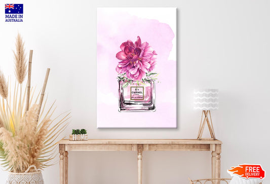Perfume With Pink Shaded Flower Wall Art Limited Edition High Quality Print