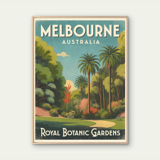Royal Botanical Garden, Melbourne, Australia Home Decor Premium Quality Vintage Travel Poster Print Choose Your Sizes