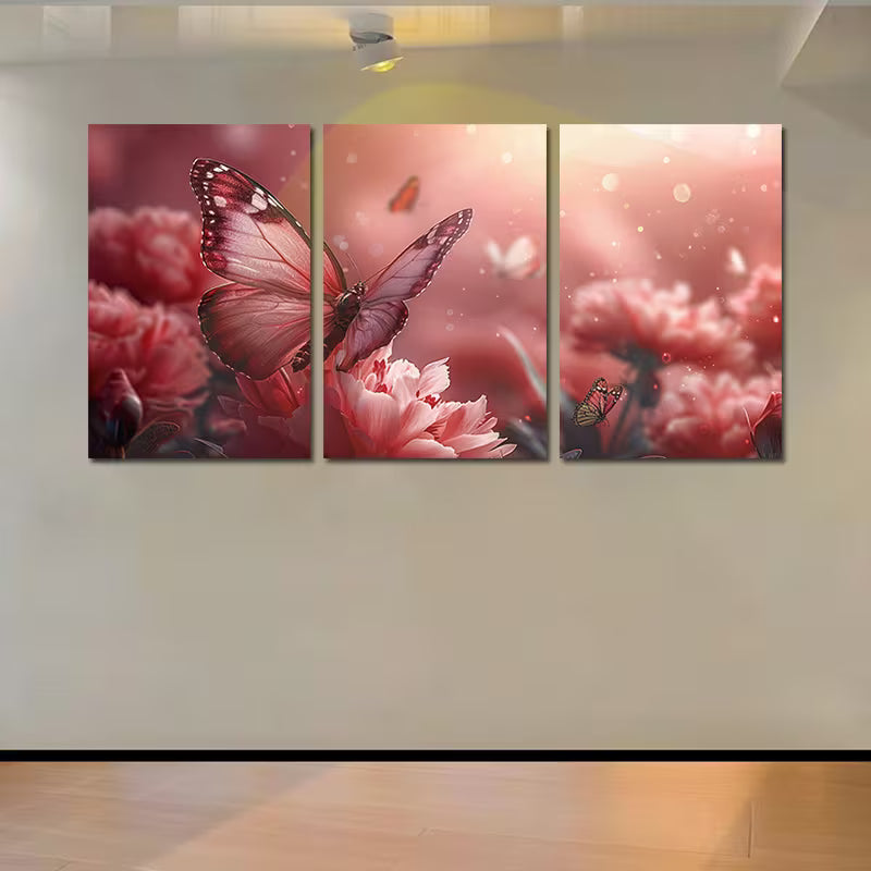3pcs Ethereal Clouds and Butterflies Wall Art Set Canvas Framed 40x60cm - High Quality Print 100% Australian Made Wall Canvas Ready to Hang