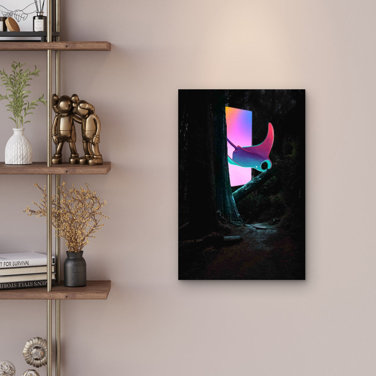 Celestial Ray In The Ancient Woods 60x90cm Metal Print Ready to Hang