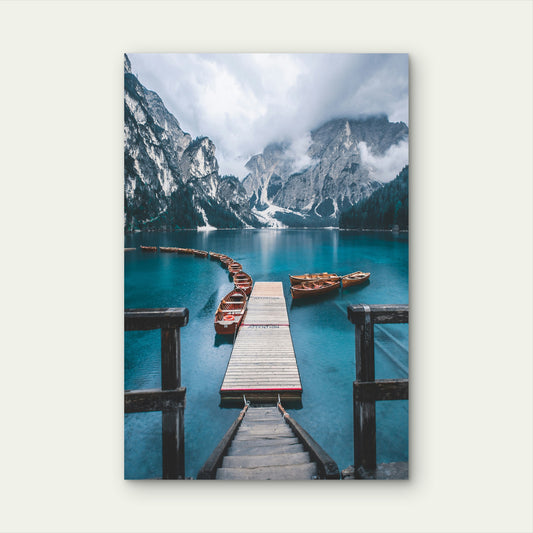 Lake Braies Dolomites Of South Tyrol Italy 40x60cm Metal Print Ready to Hang
