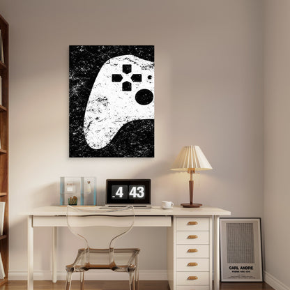 Retro-Style Game Controller 40x60cm Metal Print Ready to Hang