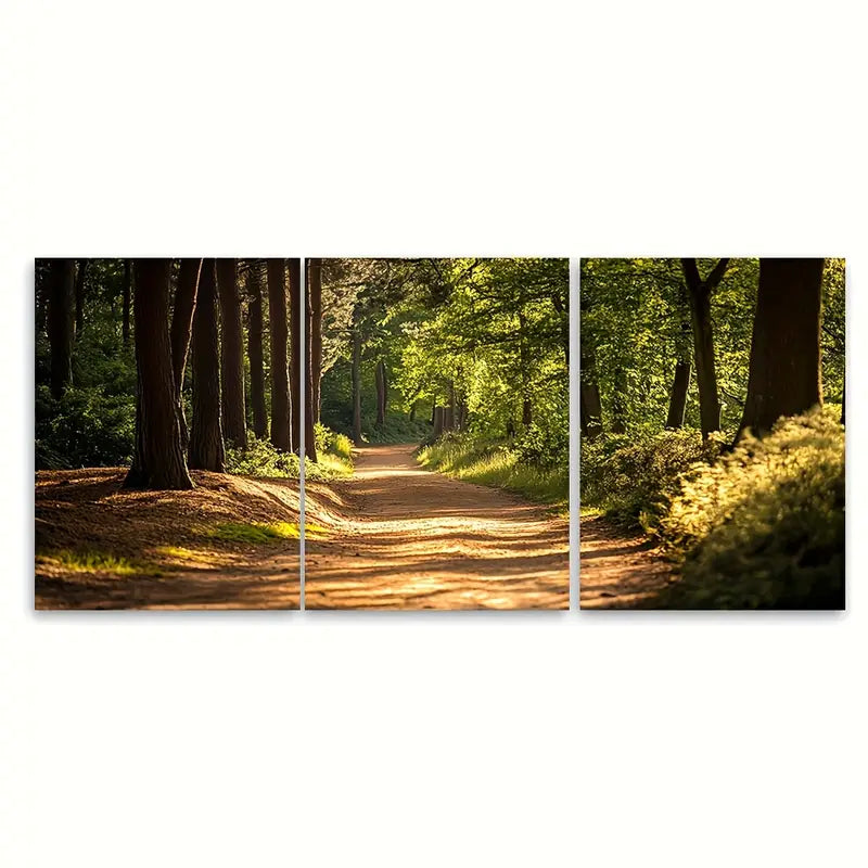 3pcs Chicksands Biking Wrest Park Wall Art Set Canvas Framed 50x70cm - High Quality Print 100% Australian Made Wall Canvas Ready to Hang