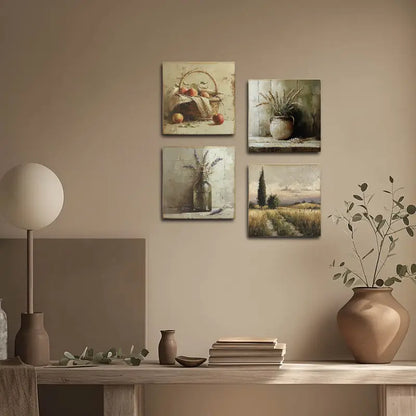 4pcs Fruit Busket Wall Art Canvas Framed