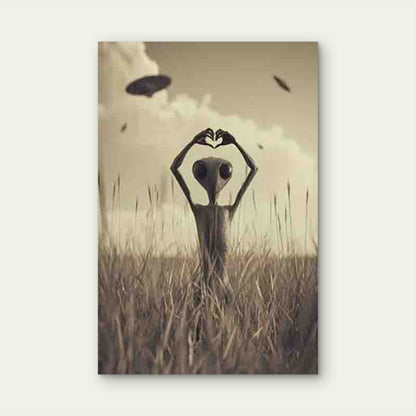 Alien Heart Gesture 60x90cm Metal Print Ready to Hang