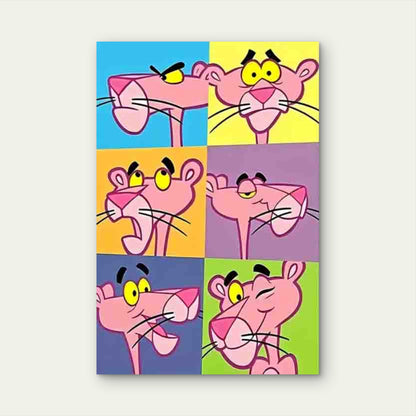 Cartoon Style Collage Metal Print Ready to Hang