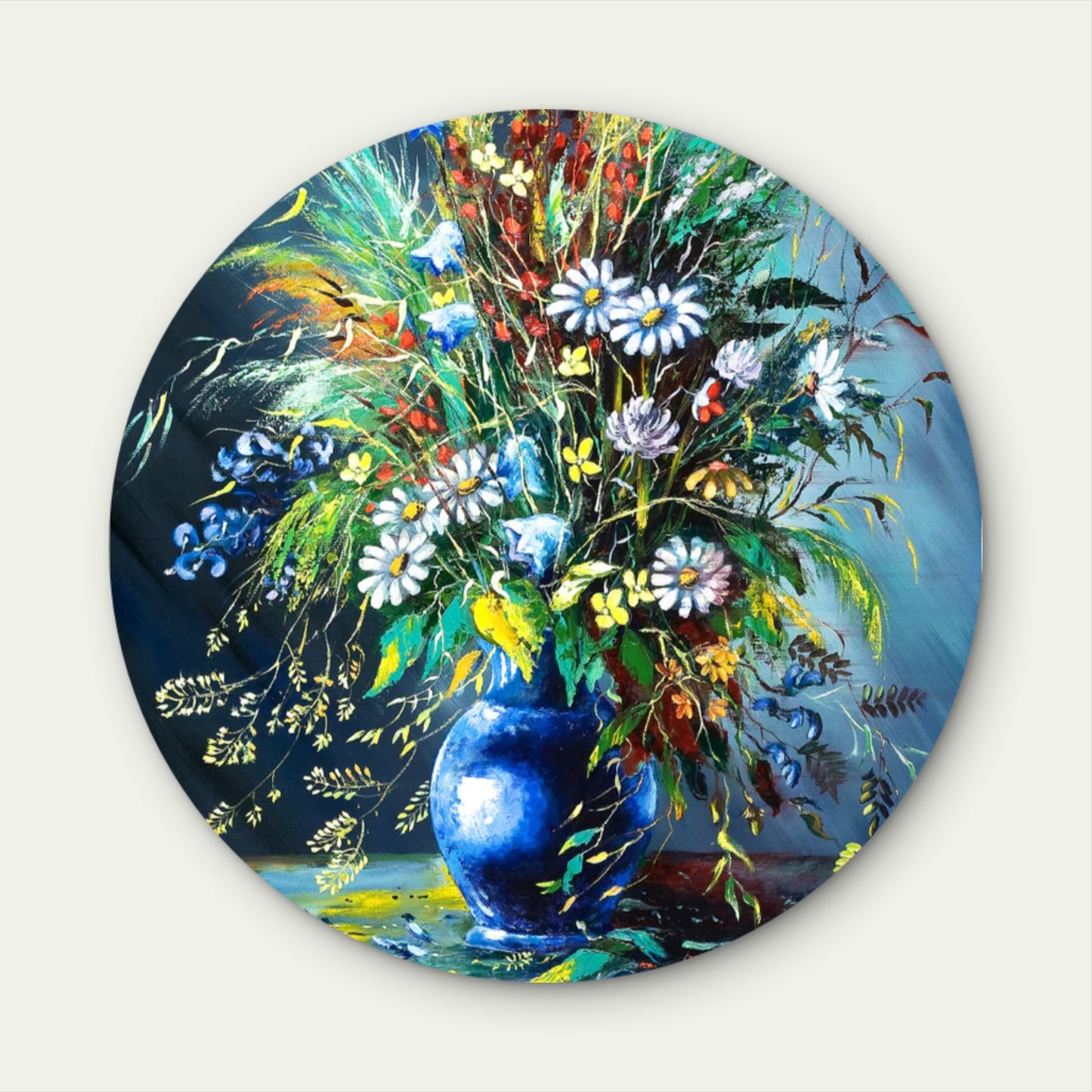 Flower Vase Abstract Acrylic Glass Rounded Print Tempered Glass Wall Art 100% Made in Australia Ready to Hang