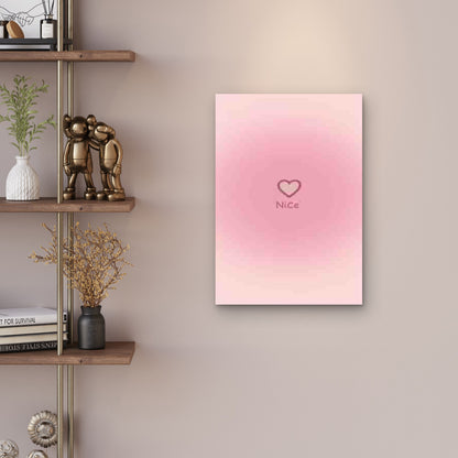 Nice Cursive Lettering Heart Accent Metal Print Ready to Hang