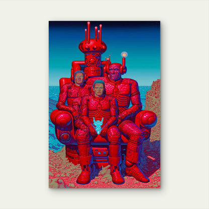 Crimson Sentinels of the Desert Throne 40x60cm Metal Print Ready to Hang