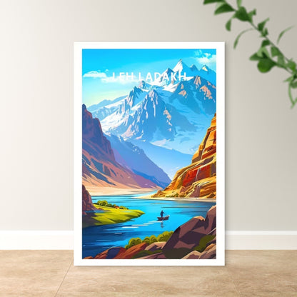 Leh Ladakh India Himalaya Landscape Travel Poster Print Wall Art