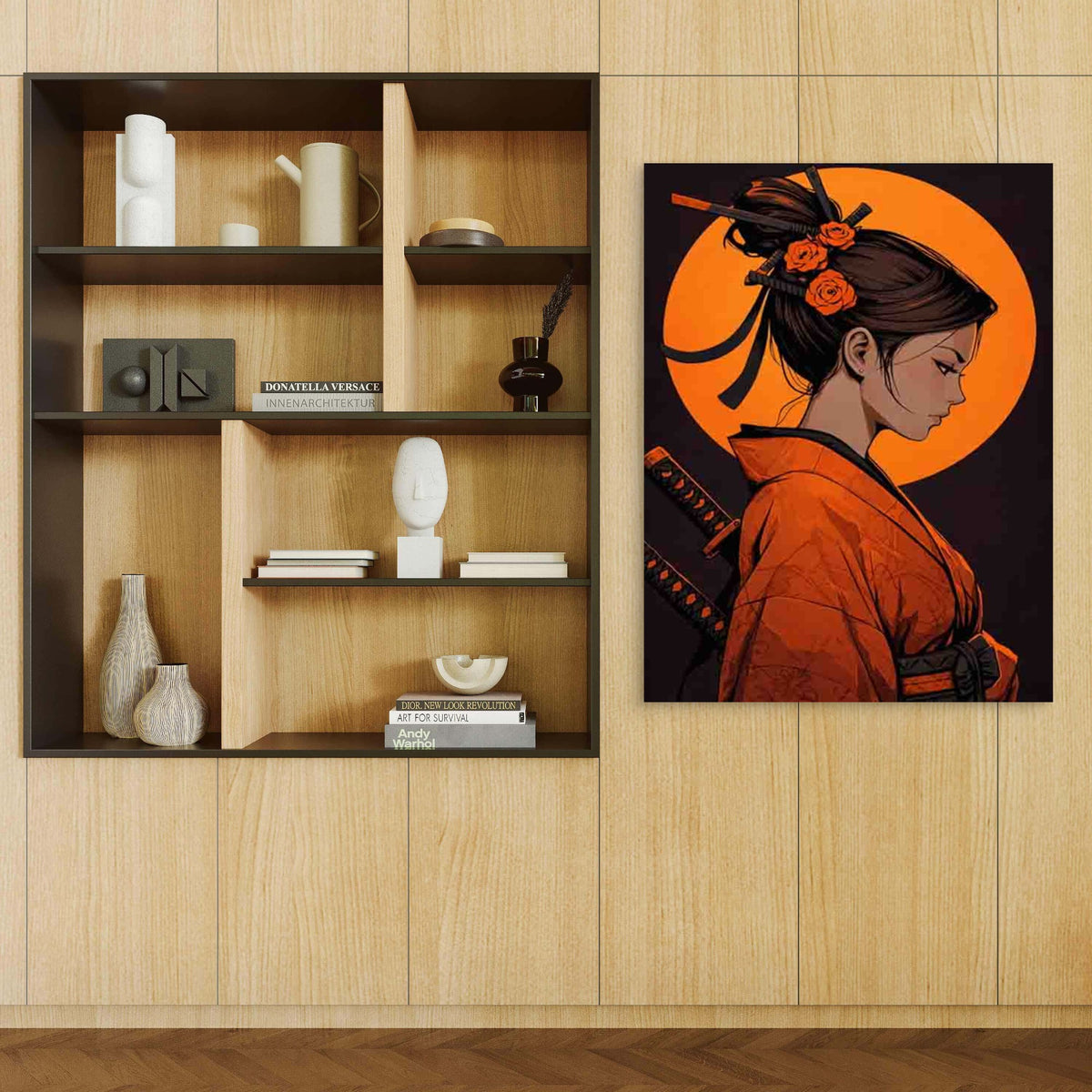 Samurai Beauty 60x90cm Metal Print Ready to Hang