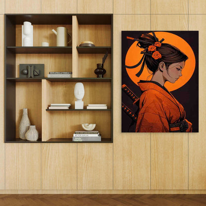 Samurai Beauty 40x60cm Metal Print Ready to Hang