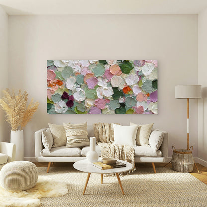 Soft Pastel Floral Abstract Wall Art Canvas Office Home Room Framed 120x60cm
