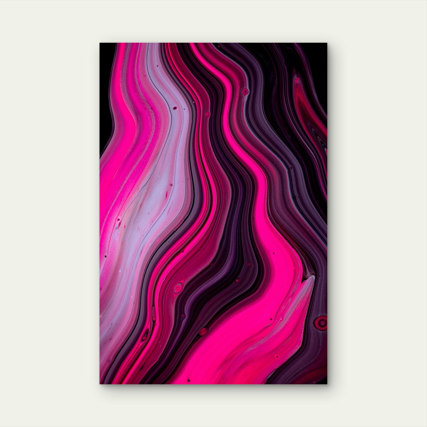 Mesmerizing Marble Effect with Flowing Colors 60x90cm Metal Print Ready to Hang