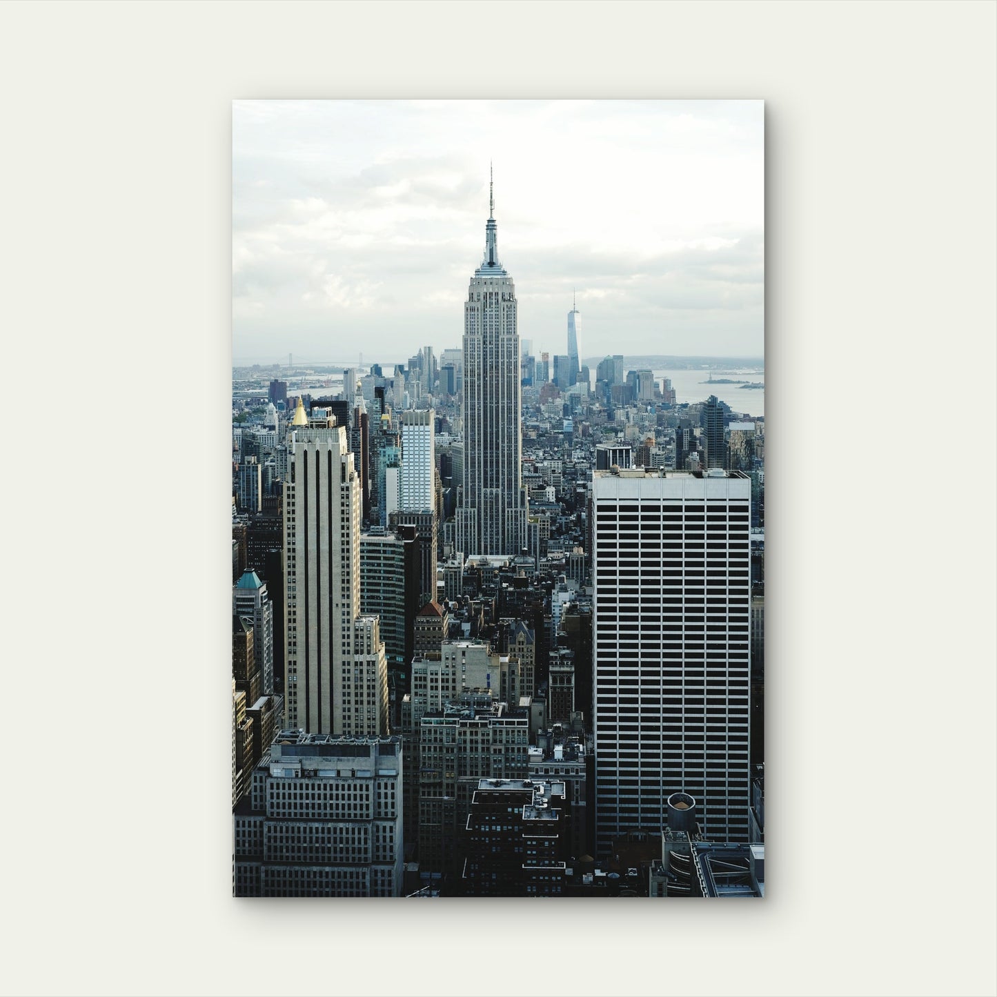 Manhattan Against Sky 60x90cm Metal Print Ready to Hang