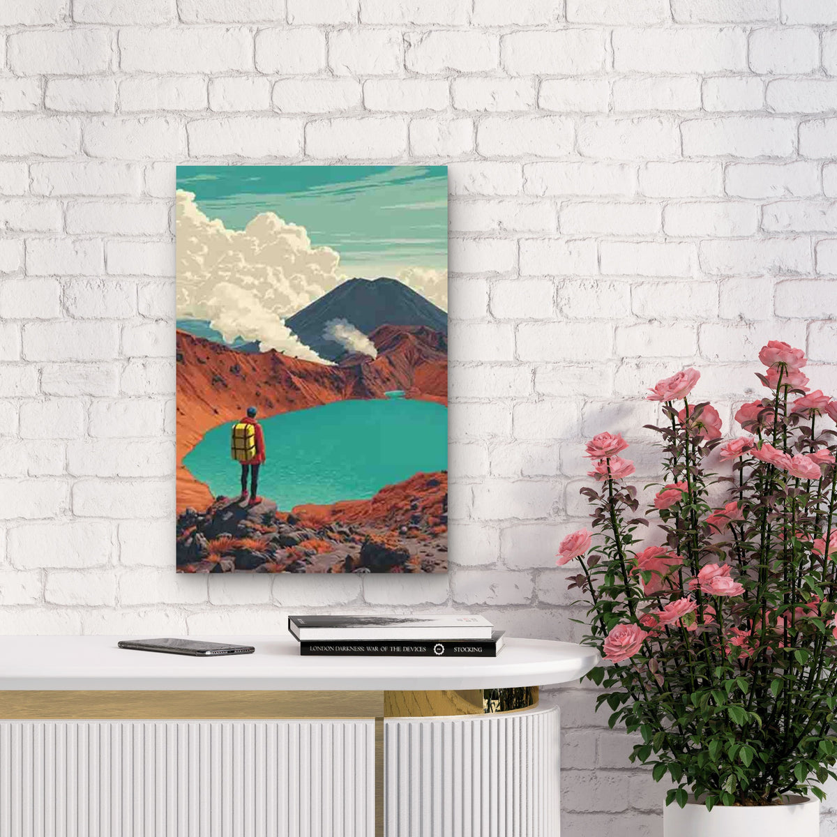 Volcanic Adventure Awaits 60x90cm Metal Print Ready to Hang