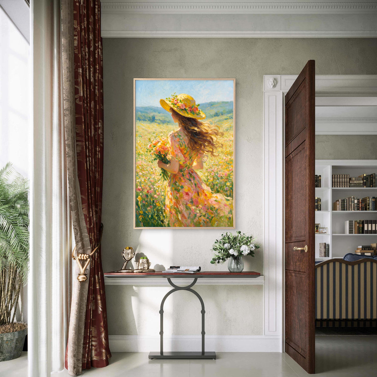 Textured Painting Romantic Summer Wildflower Premium quality Poster print choose your sizes