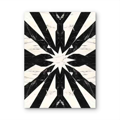 Black and White Geometric Pattern in Arch & Star Design 60x90cm Metal Print Ready to Hang