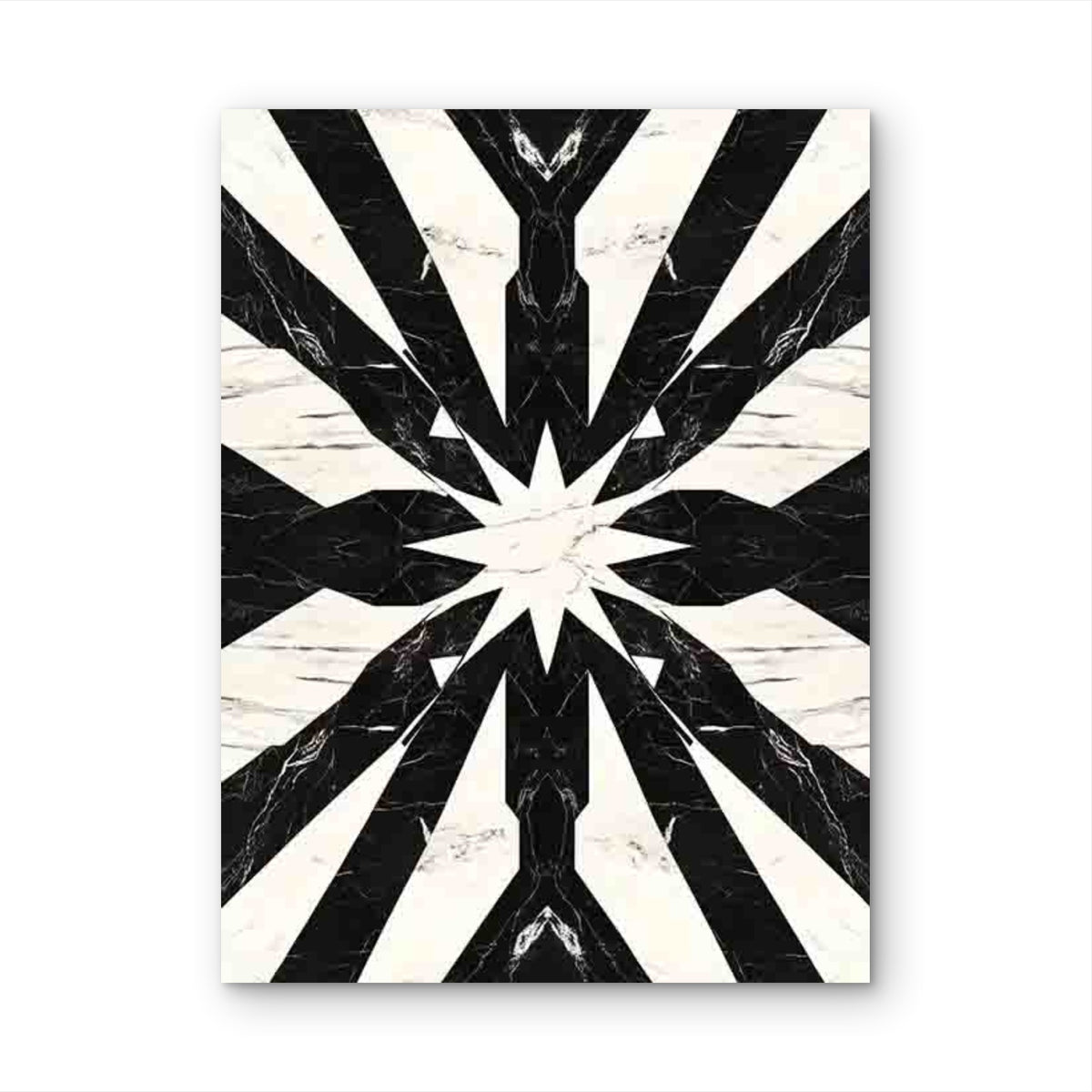 Black and White Geometric Pattern in Arch 40x60cm Metal Print Ready to Hang