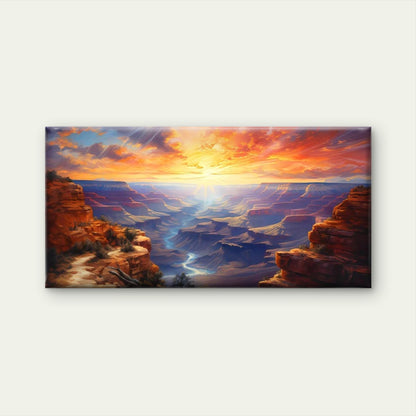 Grand Canyon Sunset Wall Art Canvas Office Home Room Framed 120x60cm