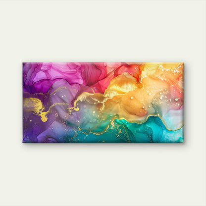 Swirling Rivers Of Color Wall Art Canvas Office Home Room Framed 120x60cm
