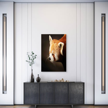 A Close Up Portrait Of Red Panda 60x90cm Metal Print Ready to Hang